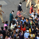 Police cracks down on protesting migrants in Mumbai.